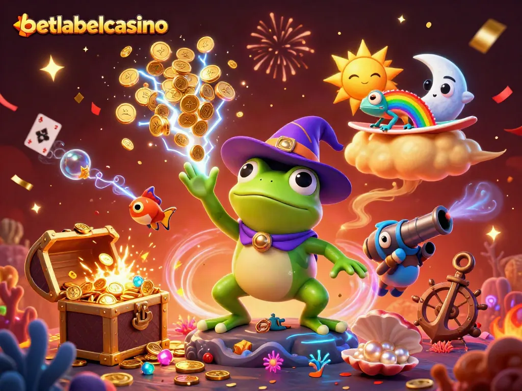 Experience the excitement of betlabelcasino with a storm of golden coins and vibrant gaming elements.